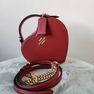 Coach Heart Crossbody Bag in Deep Red